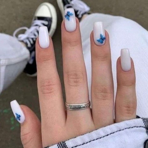 Awesome-White-Short-Coffin-Nails