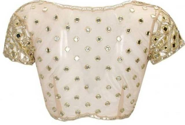 Blouse-design-with-dispersed-mirror-work