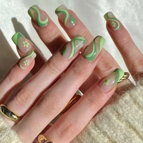 Outstanding-Green-Short-Coffin-Nails