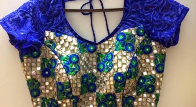 Unique-mirror-work-blouse-design