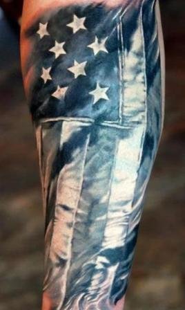 Black-And-Grey-American-Flag-Tattoo