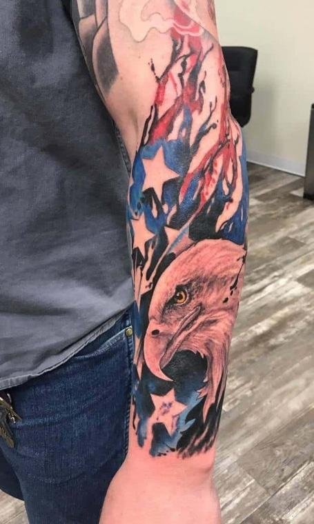 Elegant-American-Flag-Arm-Tattoo