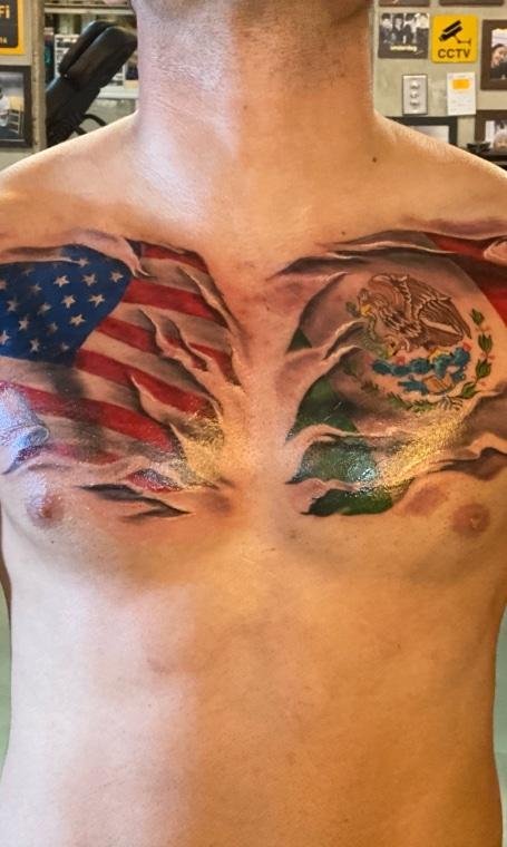 Fabulous-Mexican-American-Flag-Tattoo