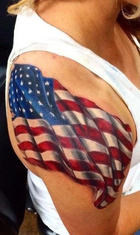 Lovely-American-Flag-Shoulder-Tattoo