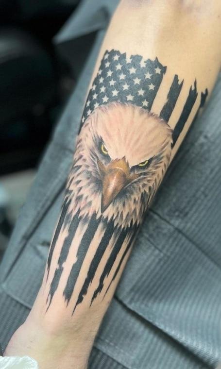 Wonderful-Black-American-Flag-Forearm-Tattoo