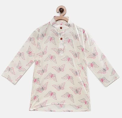 Butterfly Print Kurta Shirt