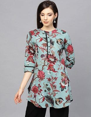 Floral Print Kurta Shirt