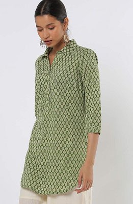 Green shirt kurta