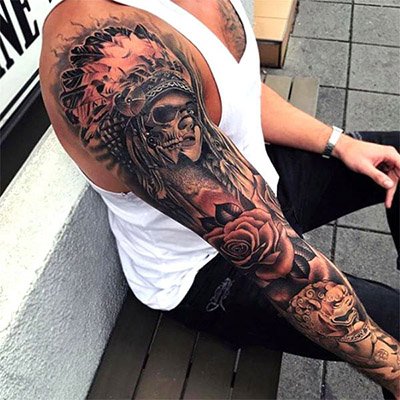 Skull Sleeve Tattoo men