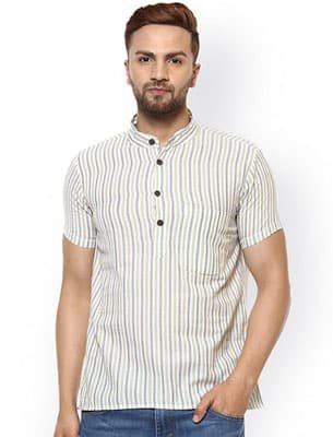 Striped Half Sleeve Kurta Shirt