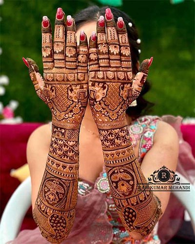 Floral jaali mehendi Designs